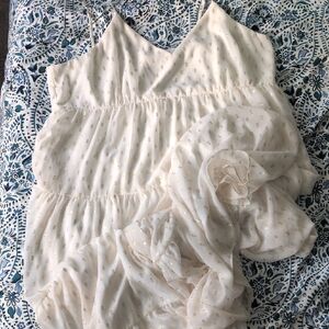 Gold And Cream Tiered Maxi Dress